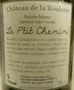 Anjou Blanc Le Petit Chenin, Ch. La Roulerie, 75cl