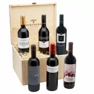 Wine Lovers Classic Red Six Bottle in Wood Box