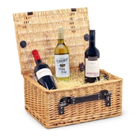 Mixed 3 Bottle Wine Wicker Basket